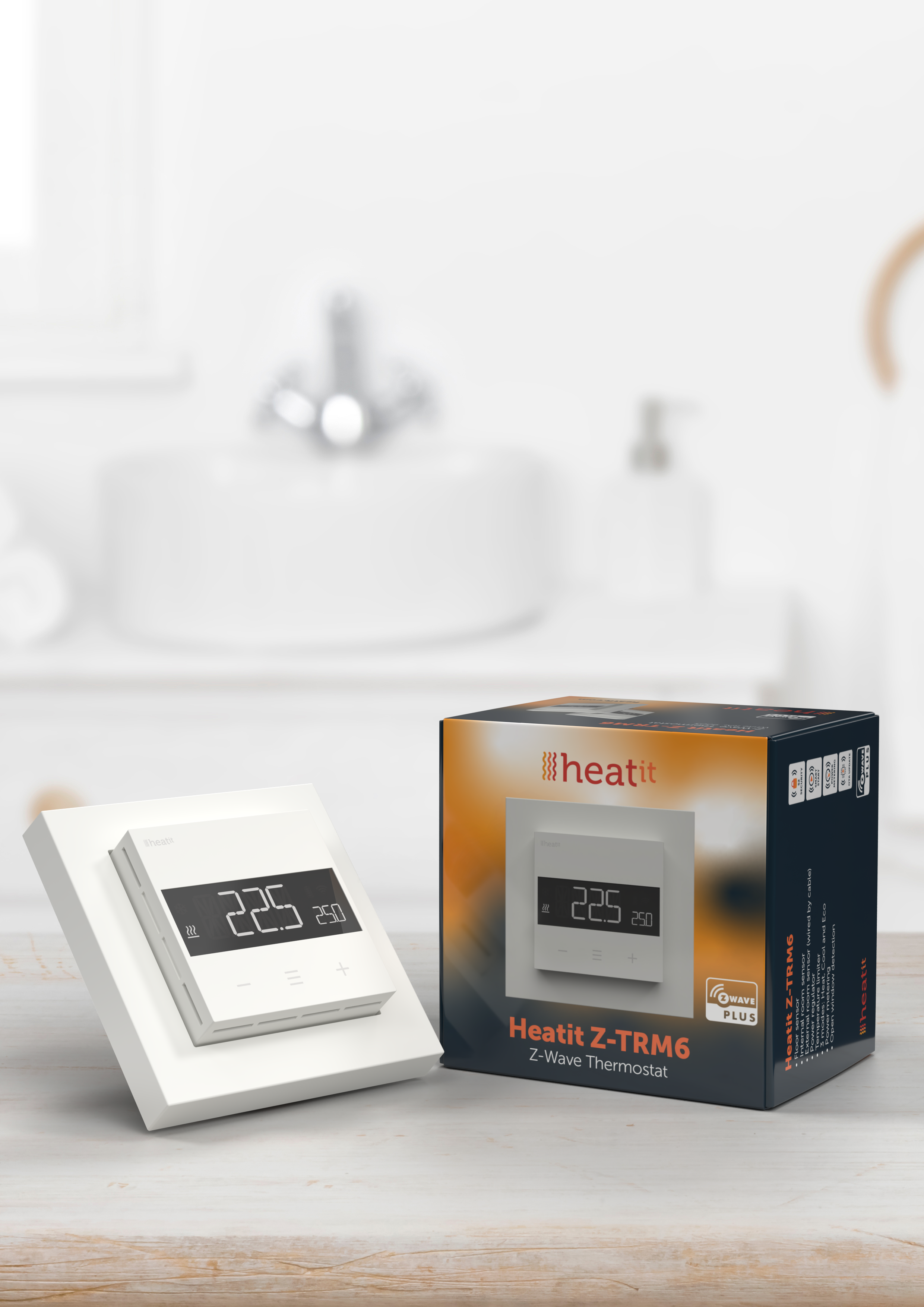 Heatit Z-TRM6 White Z-Wave Electric Heating Thermostat 3600W 16A