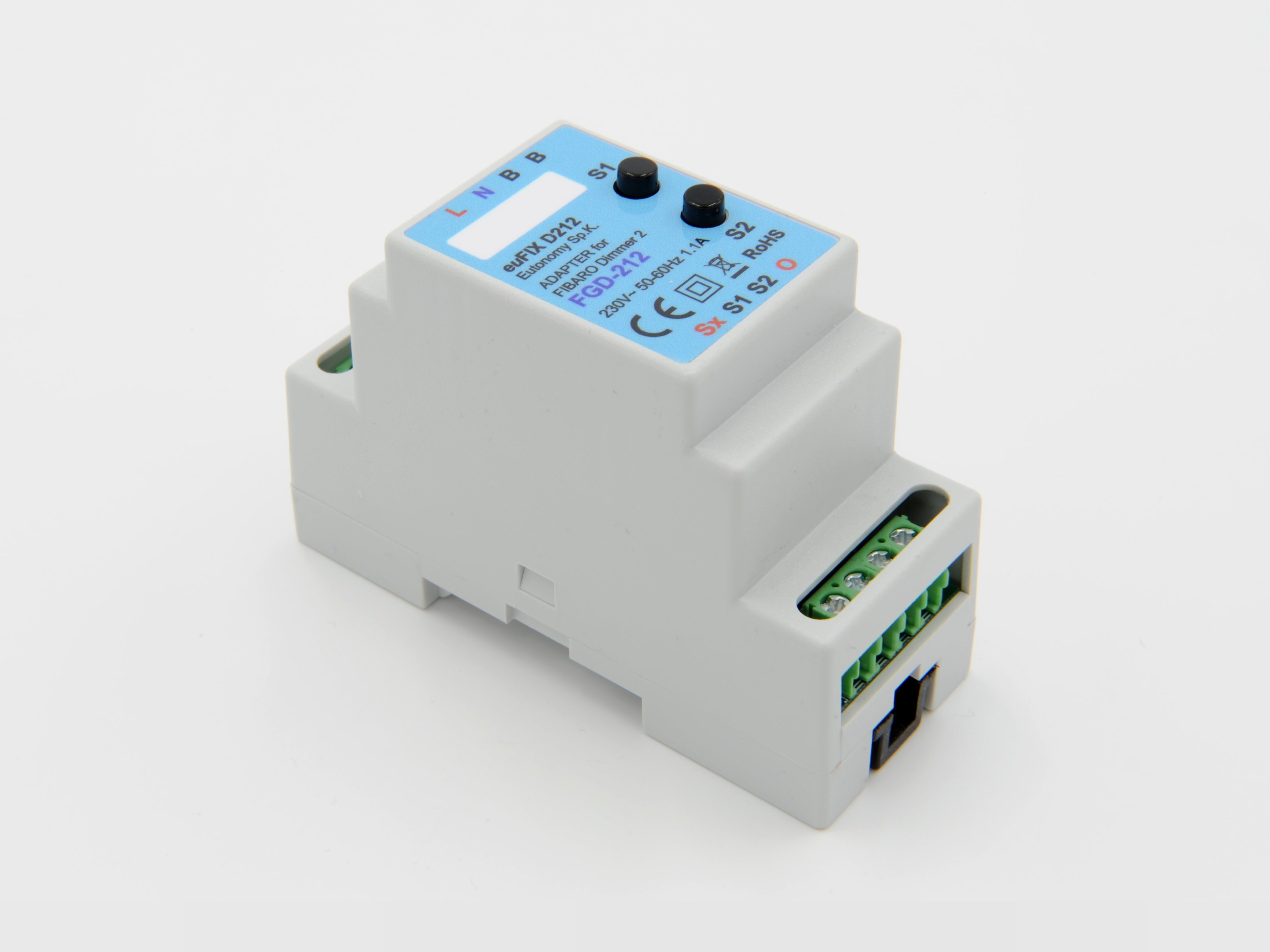 Eutonomy euFIX D212 DIN Rail Enclosure for FIBARO Dimmer 2