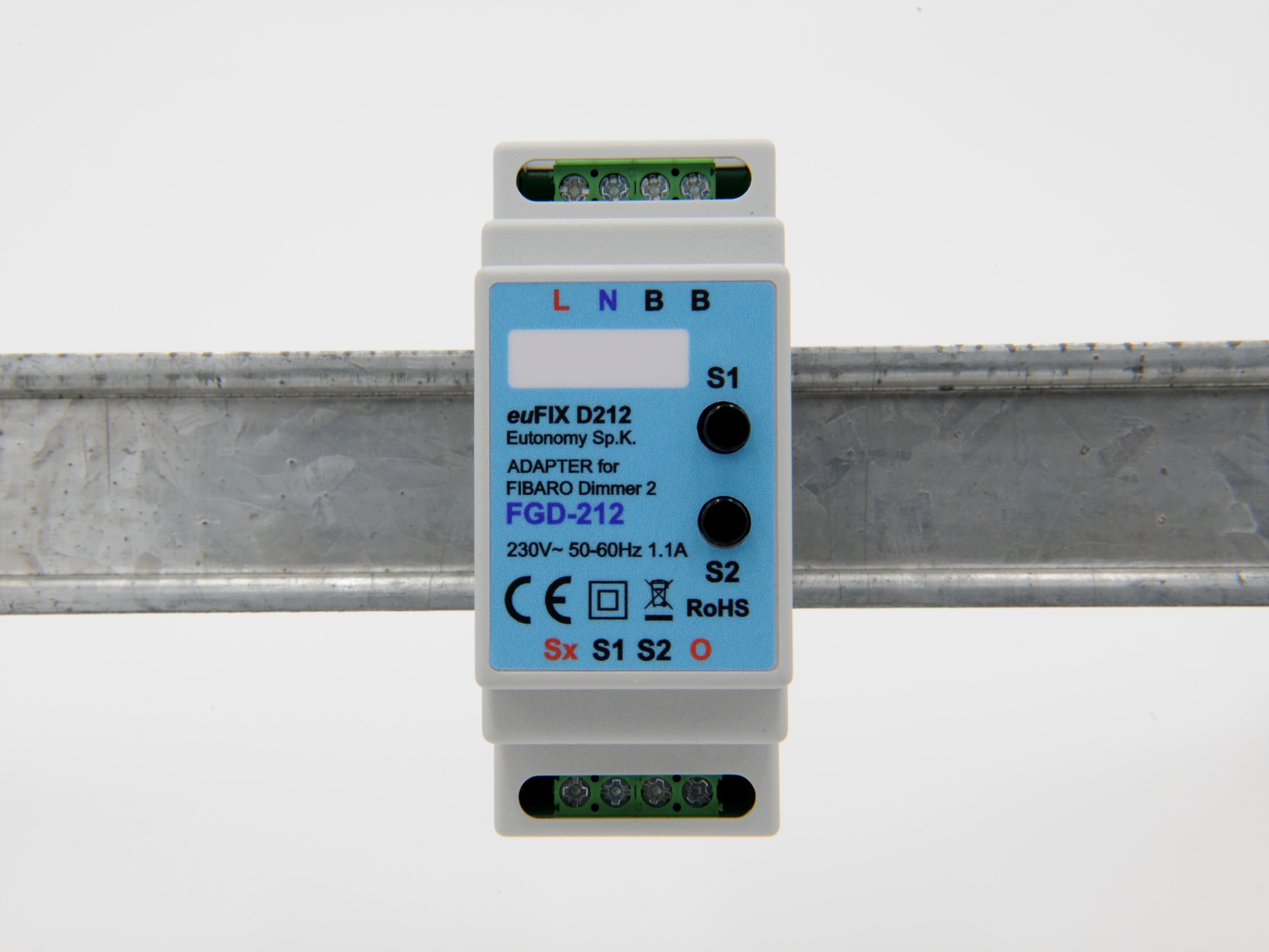 Eutonomy euFIX D212 DIN Rail Enclosure for FIBARO Dimmer 2