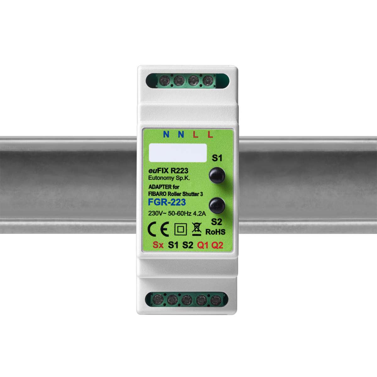 Eutonomy euFIX R223 DIN Rail Enclosure for FIBARO Roller Shutter 3