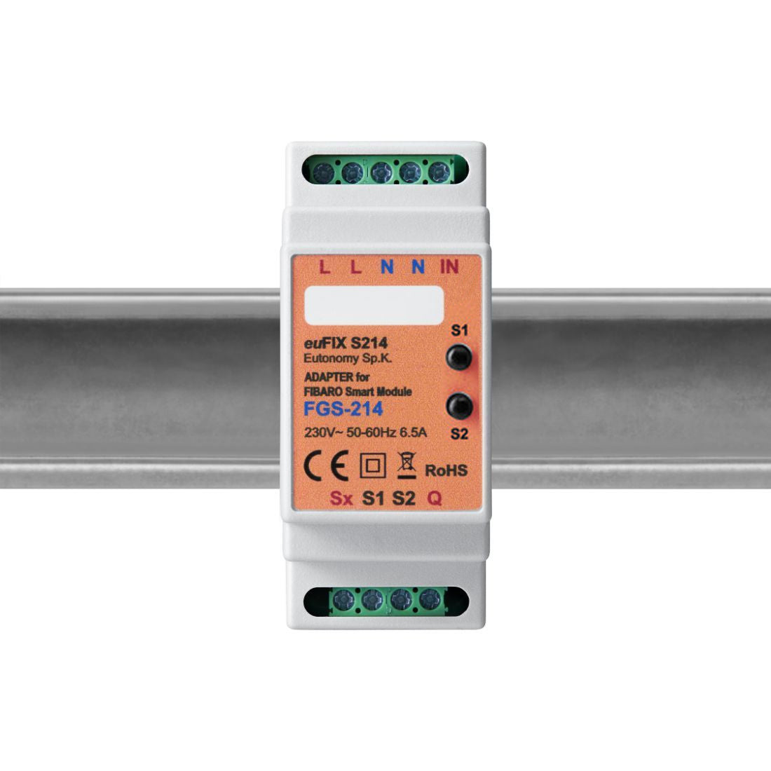 Eutonomy euFIX S214 DIN Rail Enclosure for FIBARO Single Smart Module
