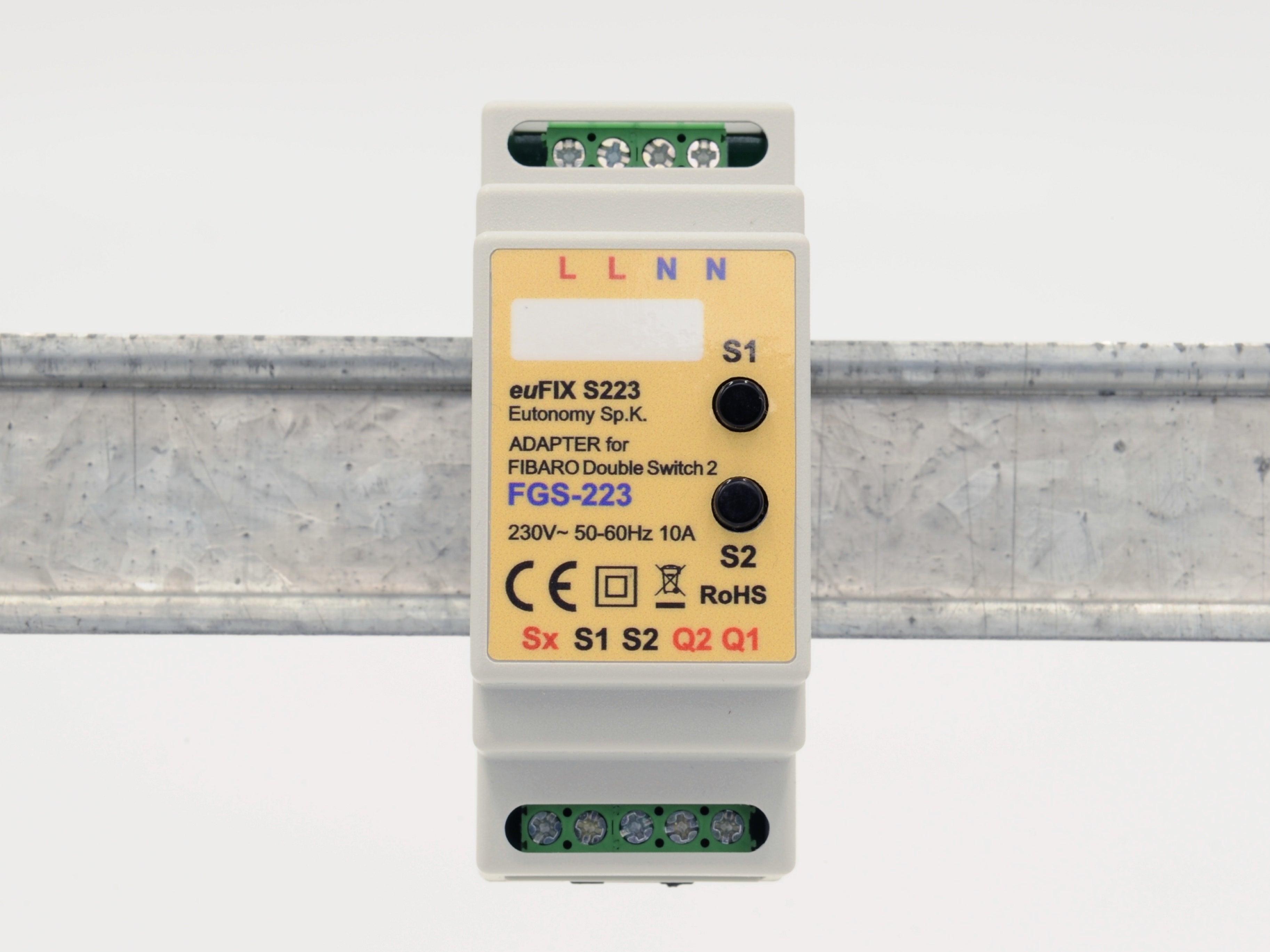 Eutonomy euFIX S223 DIN Rail Enclosure for FIBARO Double Switch 2