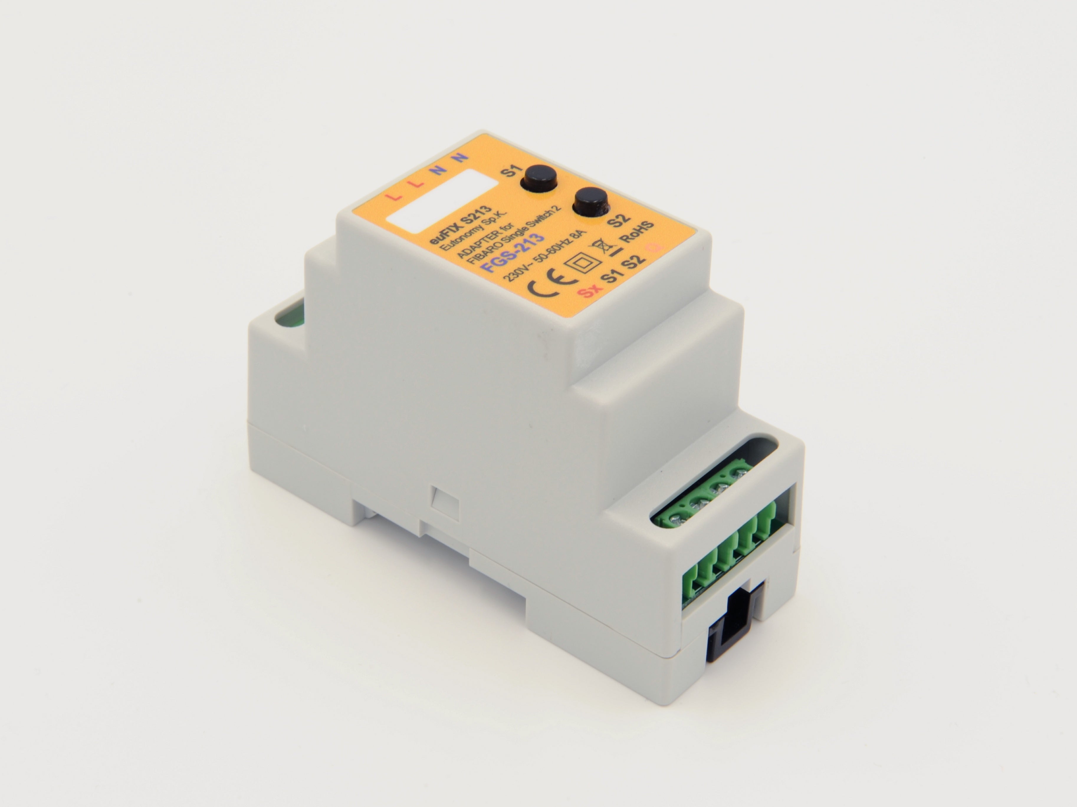 Eutonomy euFIX S213 DIN Rail Enclosure for FIBARO Single Switch 2