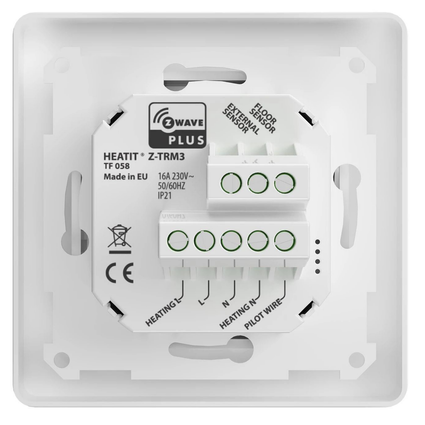 Heatit Z-TRM3 White Z-Wave Electric Heating Thermostat 3600W 16A