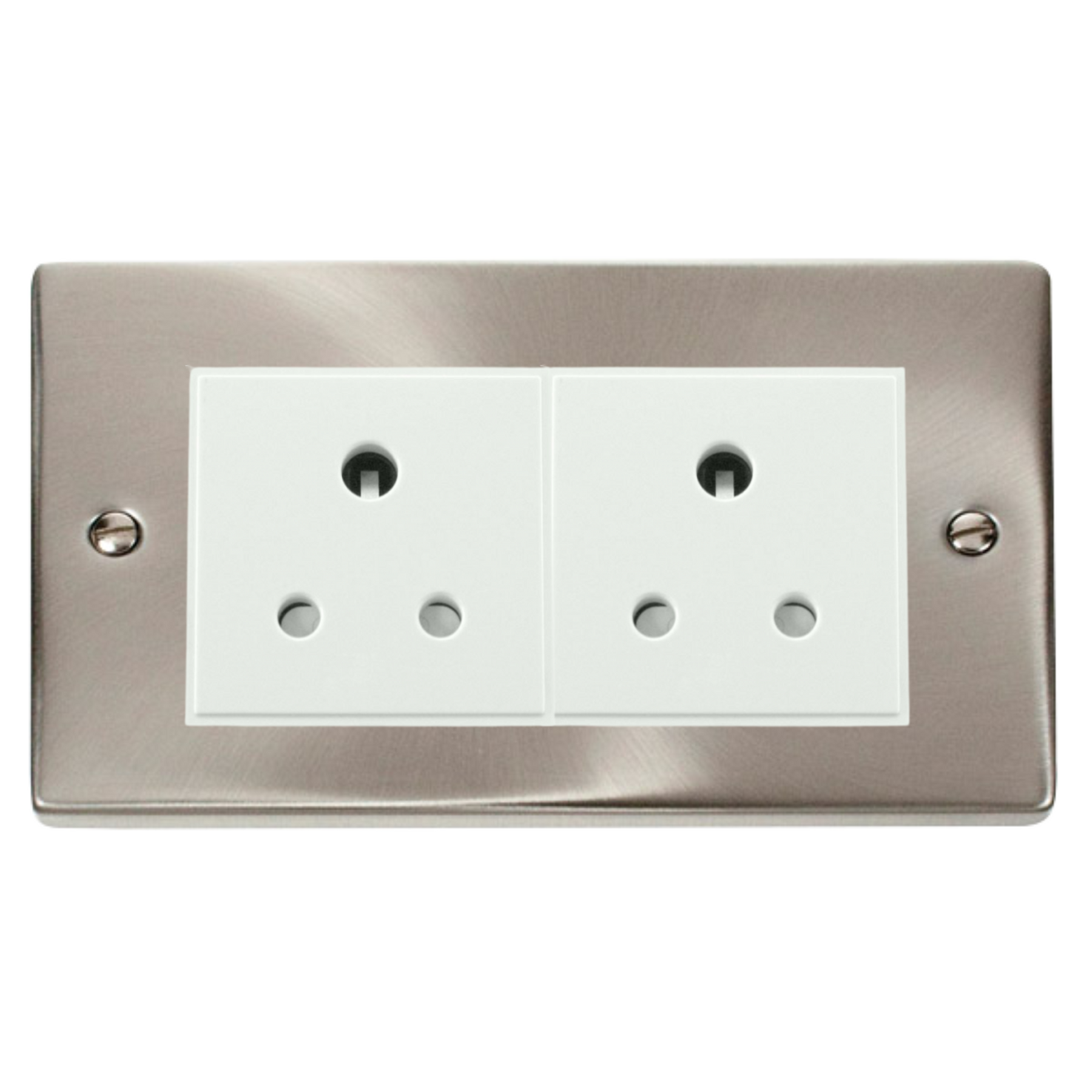 Z-Wave UK Dimmer Socket - 2 Gang - Satin Chrome