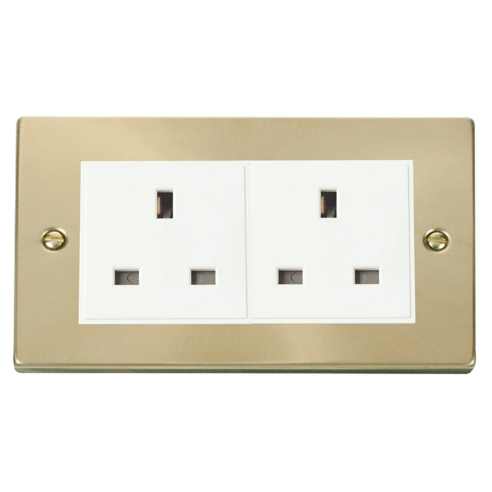 Z-Wave UK Smart Socket - 2 Gang - Polished Gold