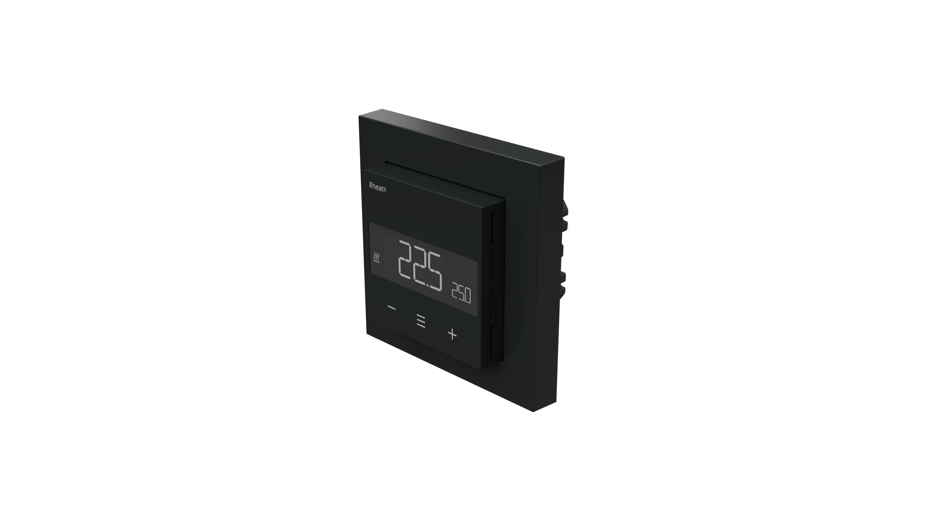 Heatit Z-TRM6 Black Z-Wave Electric Heating Thermostat 3600W 16A