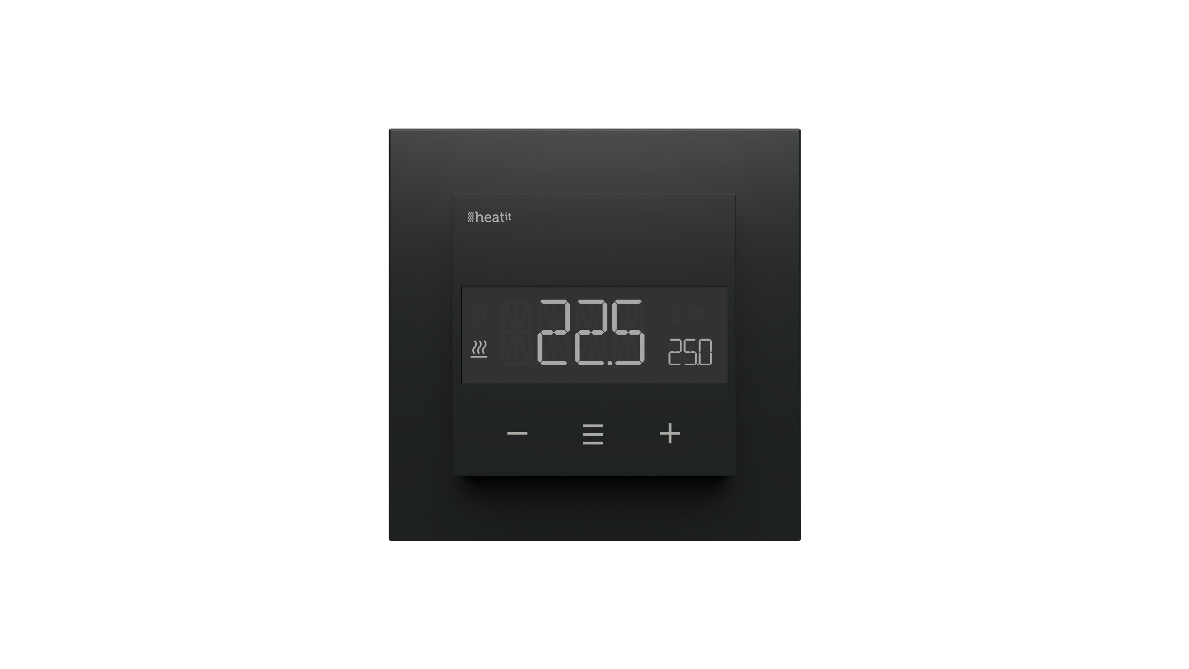 Heatit Z-TRM6 Black Z-Wave Electric Heating Thermostat 3600W 16A