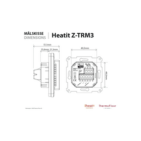 Heatit Z-TRM3 White Z-Wave Electric Heating Thermostat 3600W 16A