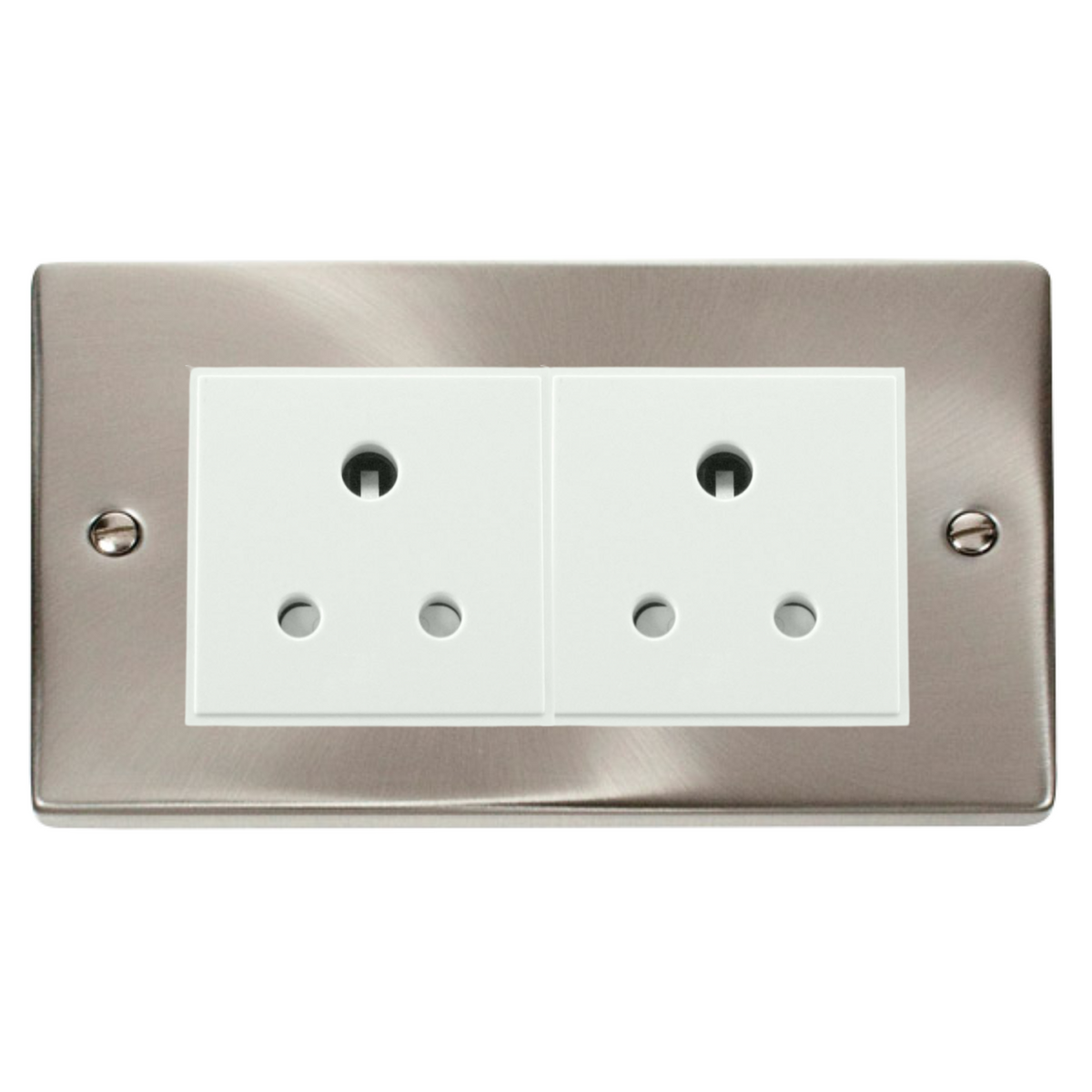 Z-Wave UK Dimmer Socket - 2 Gang - Satin Chrome