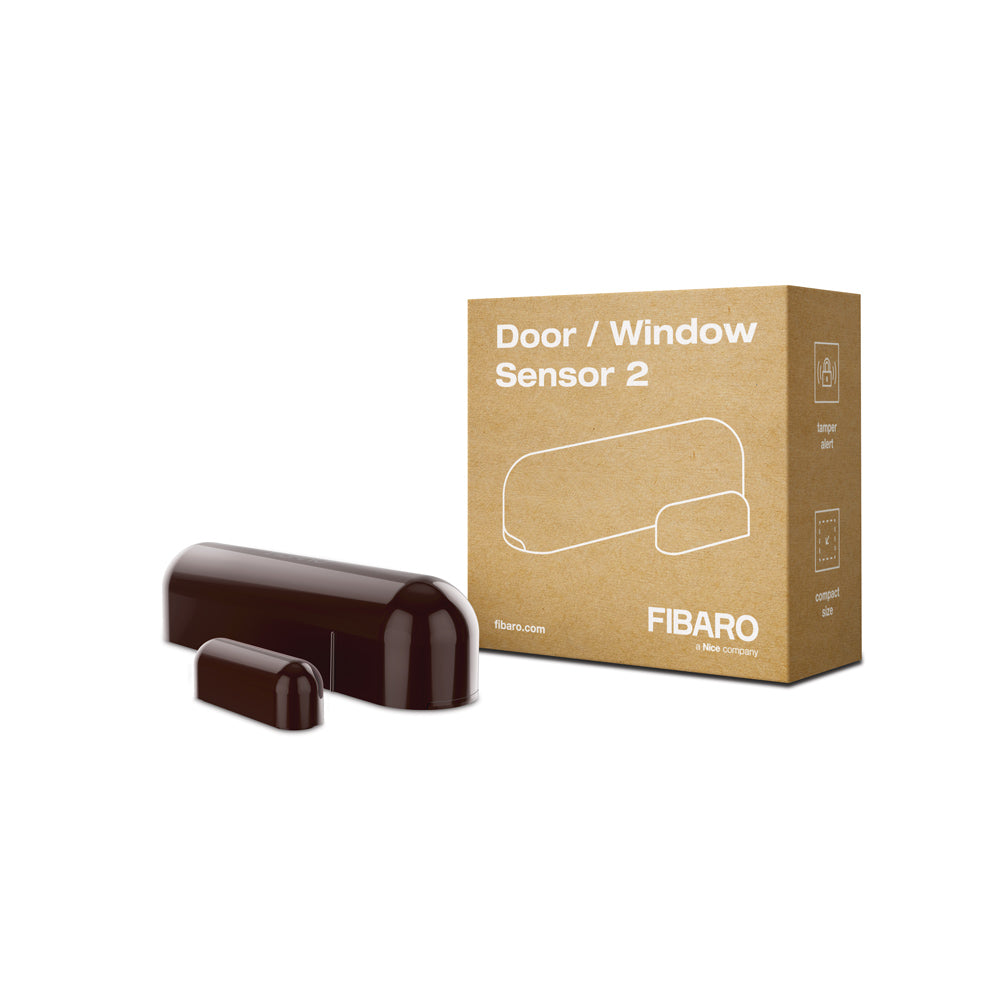 FIBARO Smart Home Door and Window sensor, brown, front view