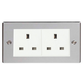 Z-Wave UK Smart Socket - 2 Gang - Polished Chrome
