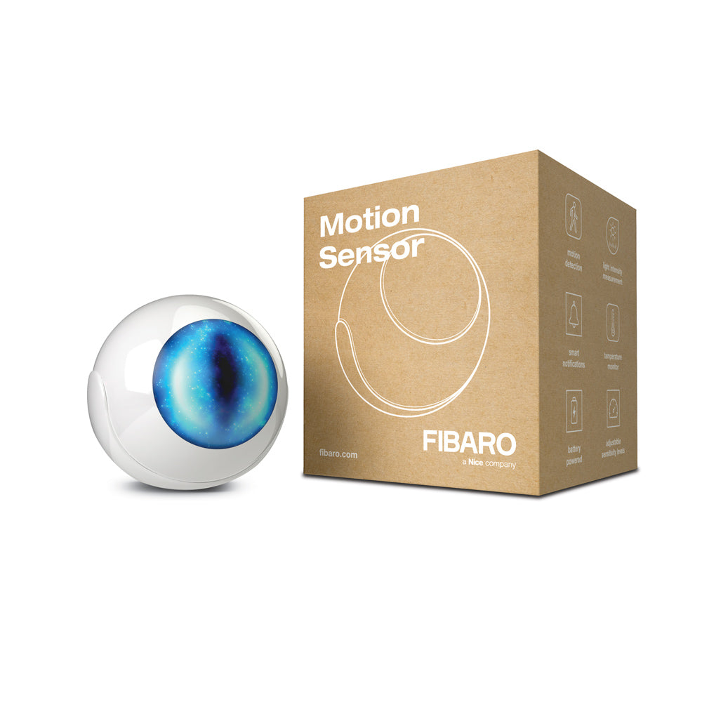 Smart Home Motion Sensor with packaging from side
